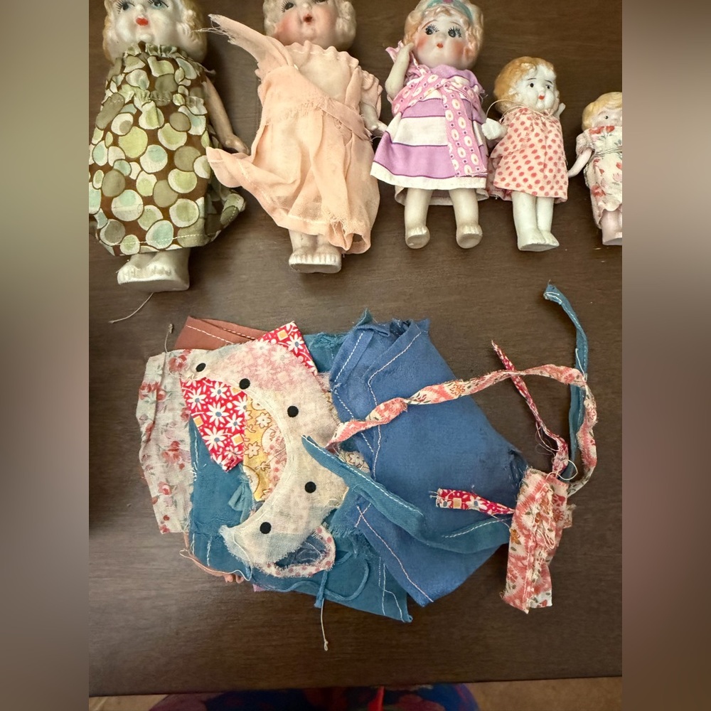 Set of 5 Frozen Charlotte porcelain bisque dolls Antique - Picture 2 of 11